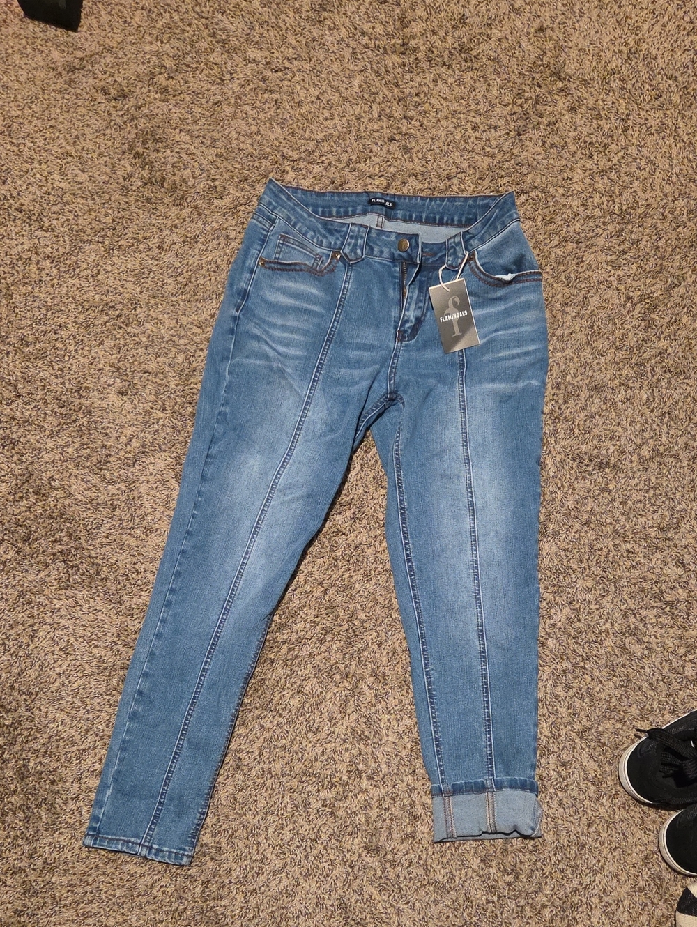 Blue Ankle Front-Seam Skinny Jeans